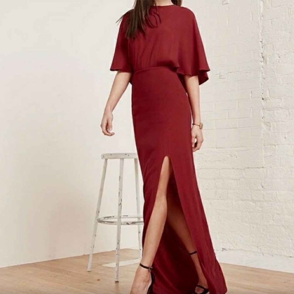 Reformation Burgundy Maxi Dress